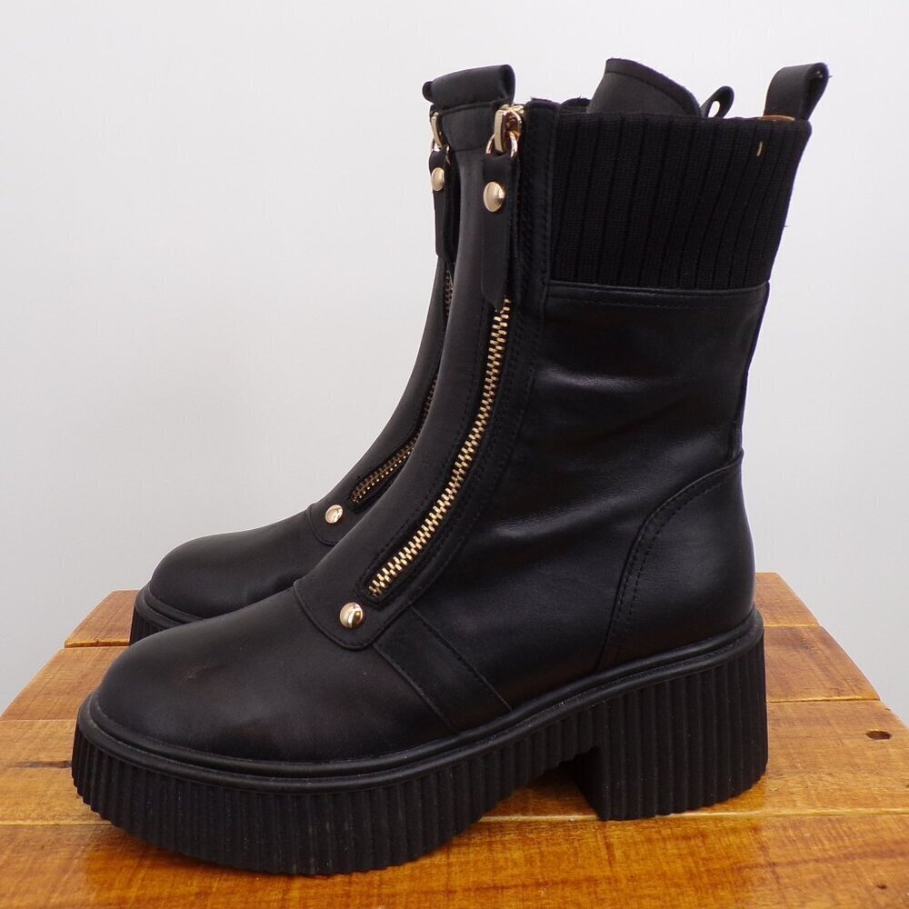 Leather Moto Black Boots Belle & Bloom More To Come Women Us 5 - 5.5 Eu 36. Euc — image 4 of 8